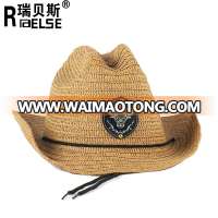 fashion cheap wholesale men hats paper cowboy straw hats for promotion